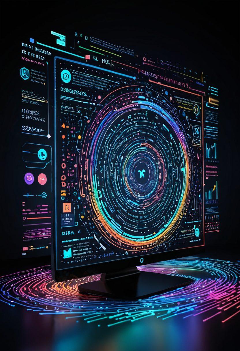 A creative depiction of a computer screen filled with lines of colorful code and text snippets swirling around, representing data transformation. Surrounding the screen are floating icons symbolizing various data manipulation techniques like graphs, arrows, and highlights. The background features a light bulb illuminating the scene, symbolizing insights being unlocked. Futuristic and engaging style, with vibrant colors and a tech-inspired aesthetic.